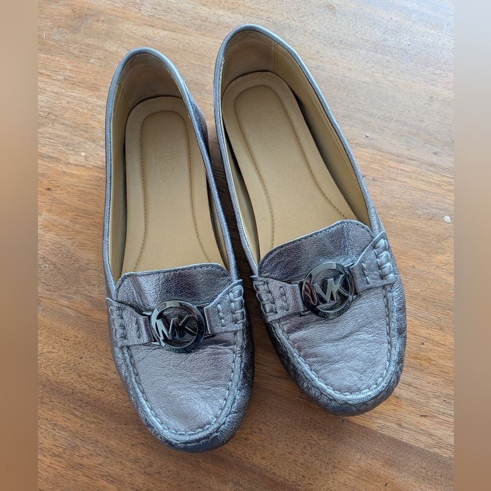 Michael Kors Metallic Silver Loafers